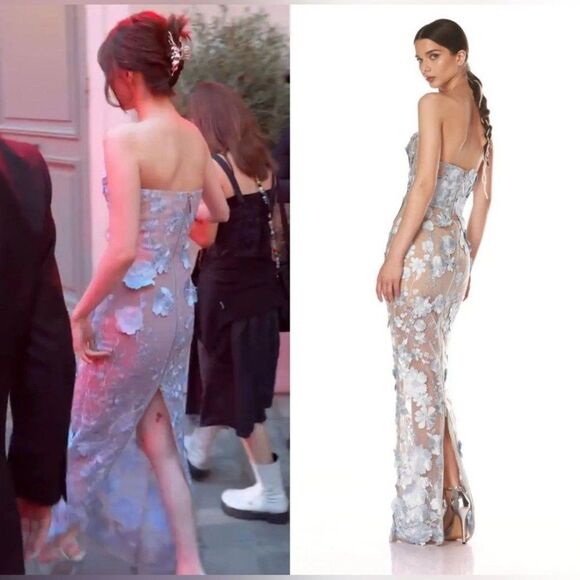 Bronx and Banco Jasmine Powder Blue Strapless Maxi Dress – Size 8 - Picture 5 of 14